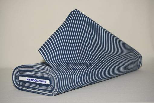 Denim stripe medium blue - Van Mook Stoffen