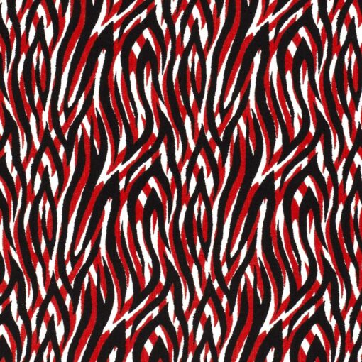Jersey fabric printed with animal print red