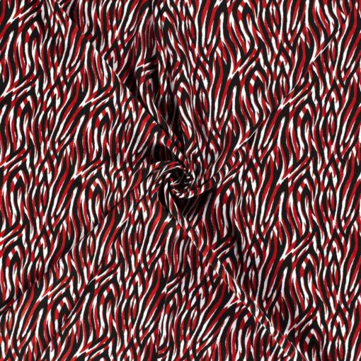Jersey fabric printed with animal print red - Van Mook Stoffen