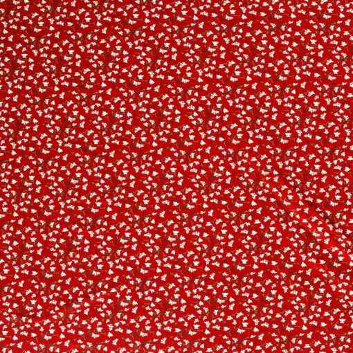 Jersey fabric printed flowers red