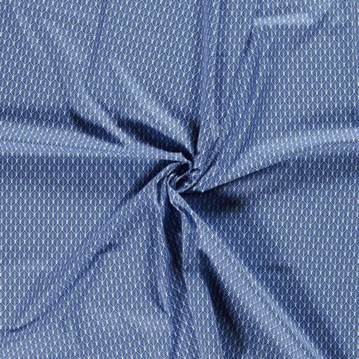 Poplin fabric printed with flowers blue