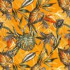 Viscose elastane printed flowers orange