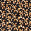 Jersey fabric printed leaves Navy