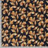 Jersey fabric printed leaves Navy