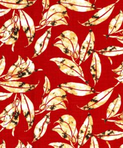 Jersey printed leaves Red