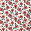 Polyester mix fabric printed flowers off white - Van Mook Stoffen