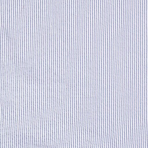 Seersucker fabric stripes indigo - Van Mook Stoffen