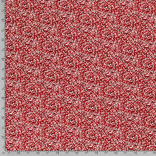 Jersey printed fabric flowers red - Van Mook Stoffen