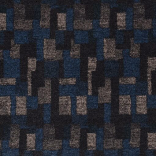 Tricot fabric printed abstract indigo