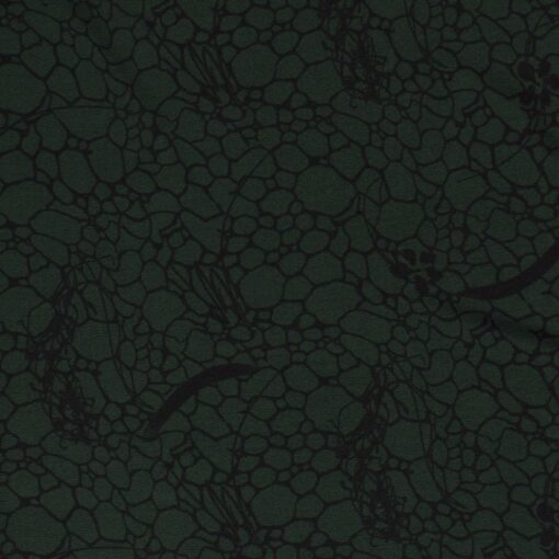 Crimp fabric printed dark green