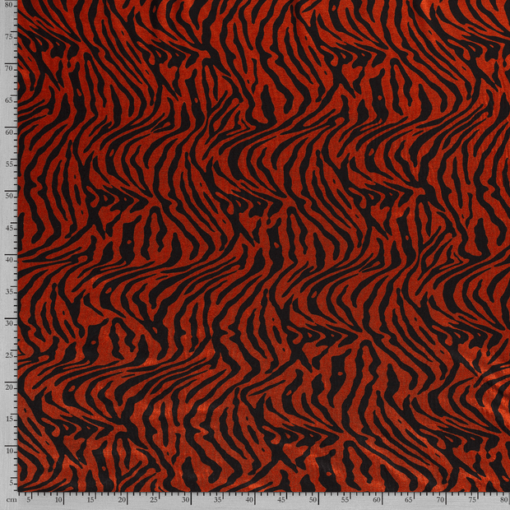 Viscose fabric discharge printed zebra brique - Van Mook Stoffen