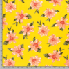 Half linen fabric printed plants yellow - Van Mook Stoffen