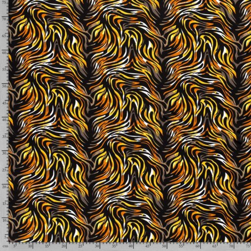 Jersey fabric printed brown - Van Mook Stoffen