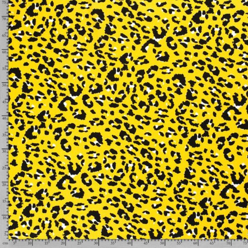Half linen fabric printed yellow - Van Mook Stoffen