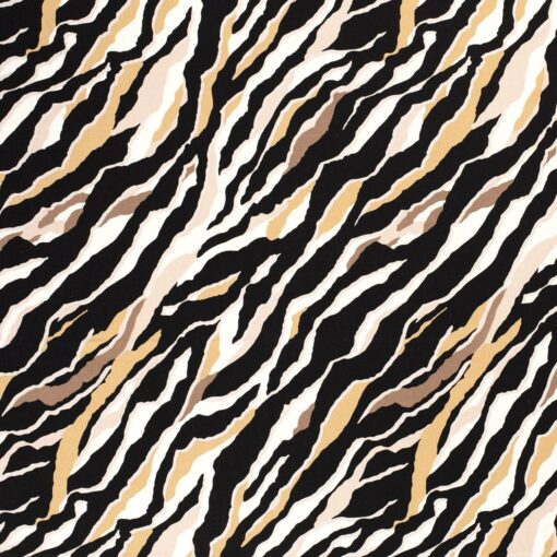 Half linen fabric printed stripes beige - Van Mook Stoffen