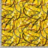 Half linen fabric printed abstract yellow - Van Mook Stoffen