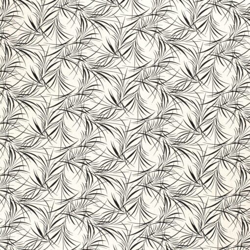 Half linen fabric printed plants off white - Van Mook Stoffen
