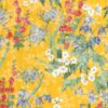 Voile fabric printed flowers yellow - Van Mook Stoffen