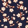 Polyester mix fabric printed flowers navy