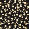 Polyester mix fabric printed flowers black