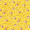 Viscose fabric printed flowers yellow
