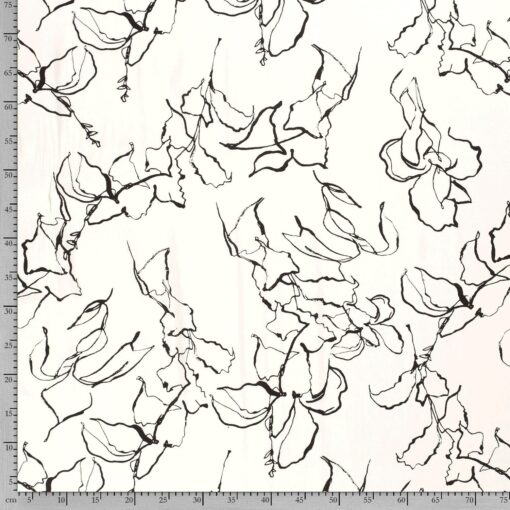 Viscose fabric printed abstract off white - Van Mook Stoffen