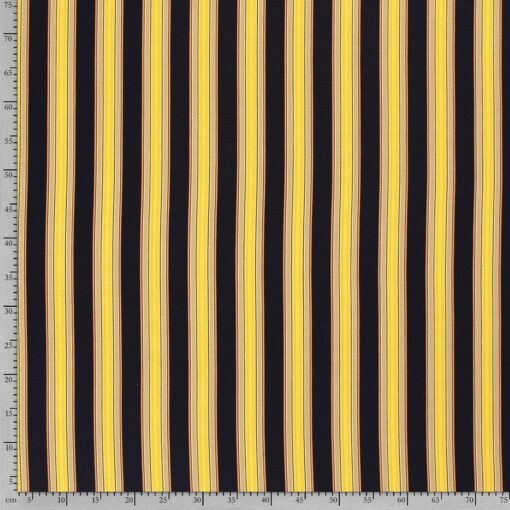 Chiffon fabric printed stripes ocher yellow - Van Mook Stoffen