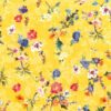 Voile Fabric printed flowers yellow