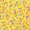Voile fabric printed flowers yellow - Van Mook Stoffen