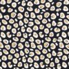 Half linen fabric printed dots navy
