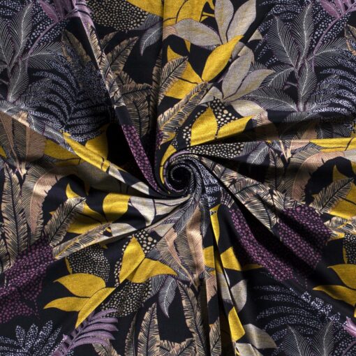 Punta di Roma Fabric discharge printed flowers - Van Mook Stoffen