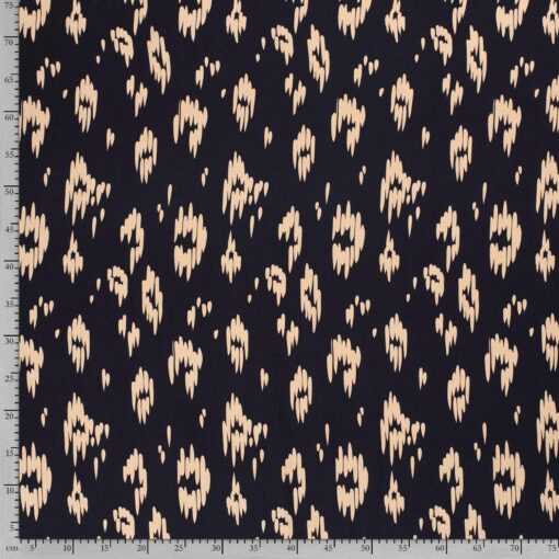 Viscose Fabric printed abstract brown - Van Mook Stoffen