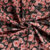 Softshell Fabric digitally printed flowers black - Van Mook Stoffen